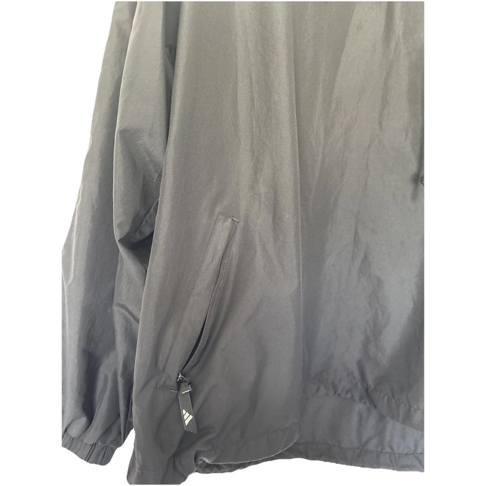 Y2K Vintage Adidas 3 Stripe‎ Windbreaker M Hood And Drawstring Grunge Soccer - Picture 2 of 6